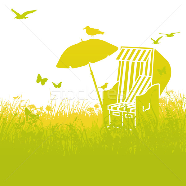 Beach chair in the grass and summer Stock photo © Ustofre9