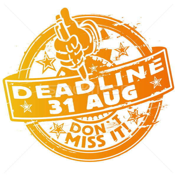 Rubber stamp Stamp deadline 31th August Stock photo © Ustofre9