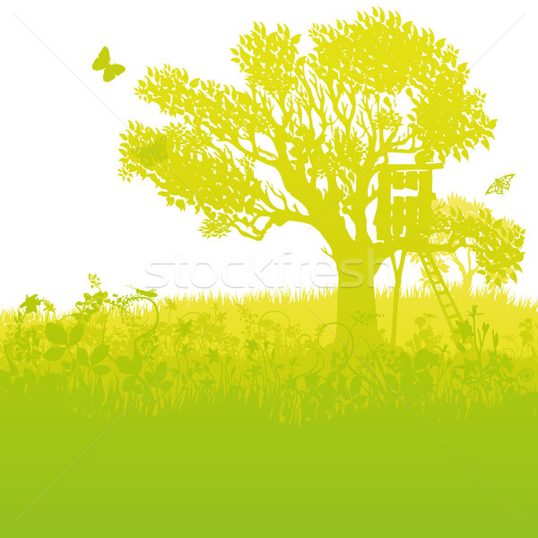 Stock photo: Treehouse in the haunted garden