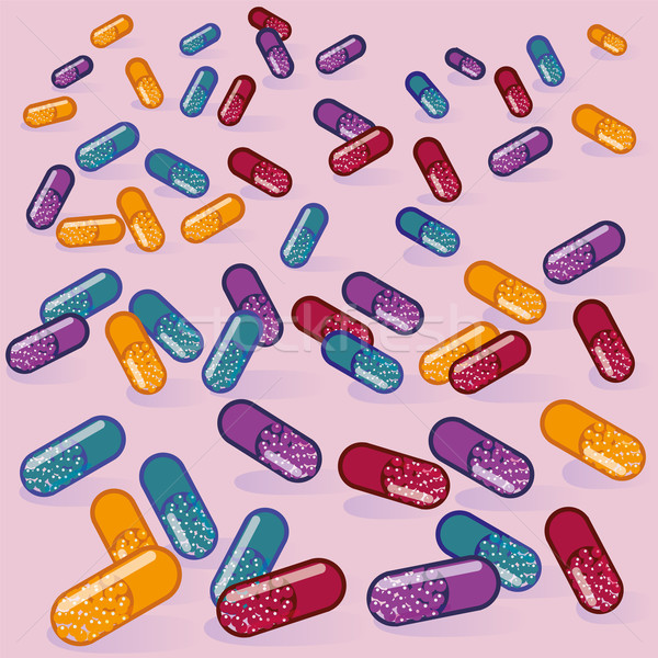 Stock photo: Many colored pills