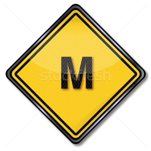 Stock photo: Textile sign with the average dress size M 