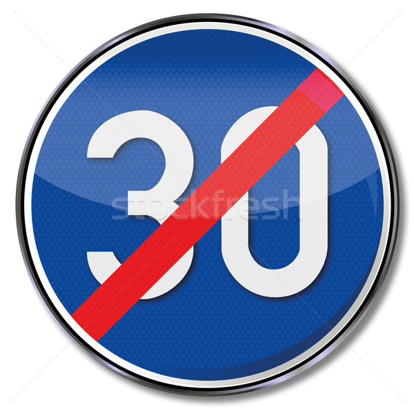 Traffic sign repeal the speed limit 30 km Stock photo © Ustofre9