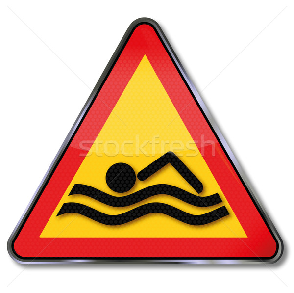 Sign float and swimming in the river Stock photo © Ustofre9