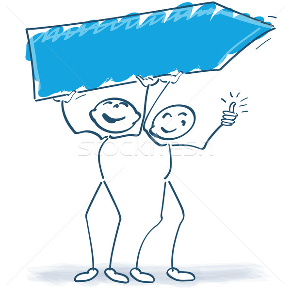Two stick figures with a sign Stock photo © Ustofre9