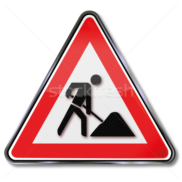 Stock photo: Shield construction sign