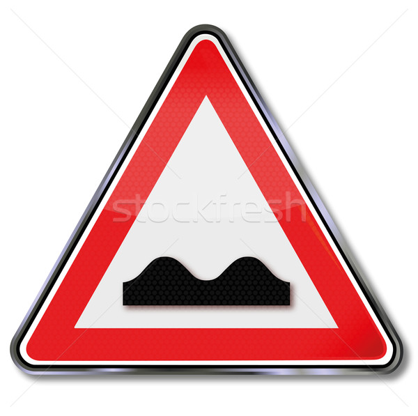 Traffic sign warning bumps and humps Stock photo © Ustofre9