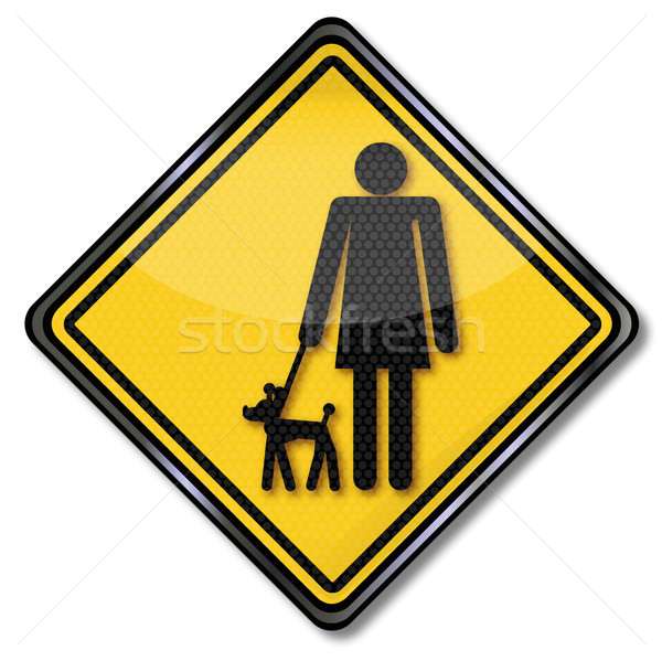 Sign woman with a dog Stock photo © Ustofre9