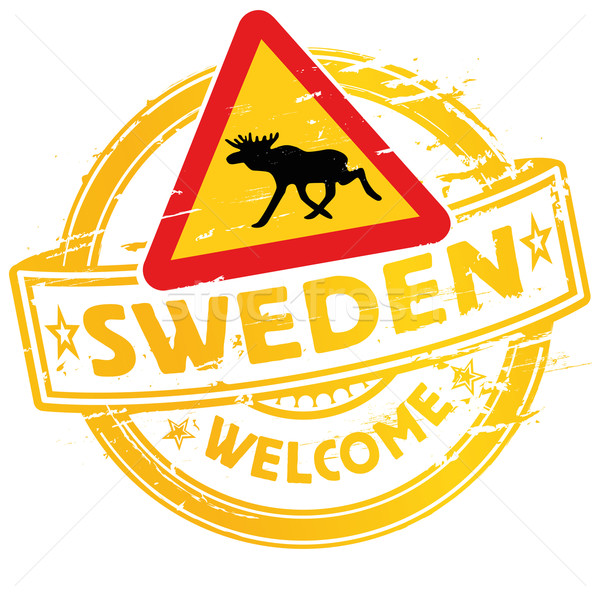 Pecsét üdvözlet Svédország üzlet bélyeg marketing Stock fotó © Ustofre9