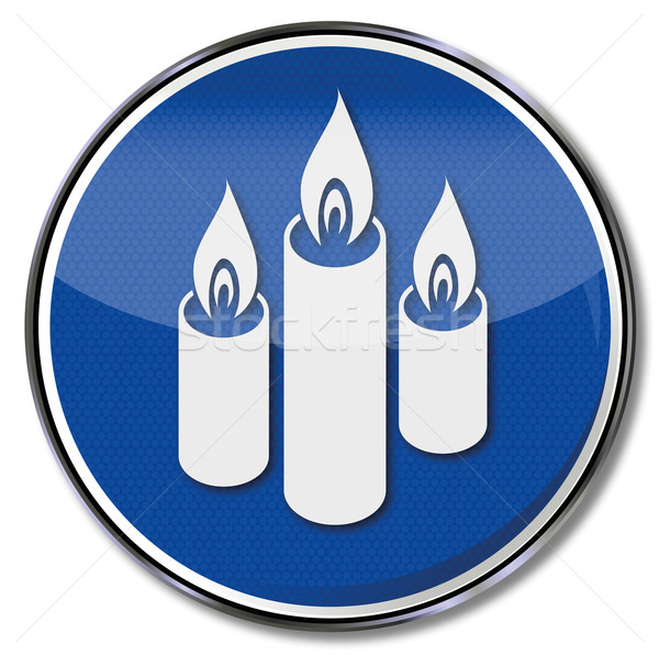 Schild drie kaarsen liefde licht plaat Stockfoto © Ustofre9