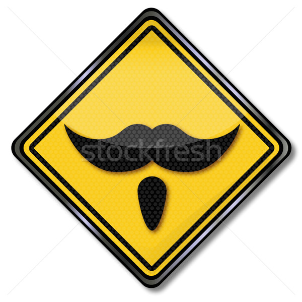 Shield with beard and mustache Stock photo © Ustofre9