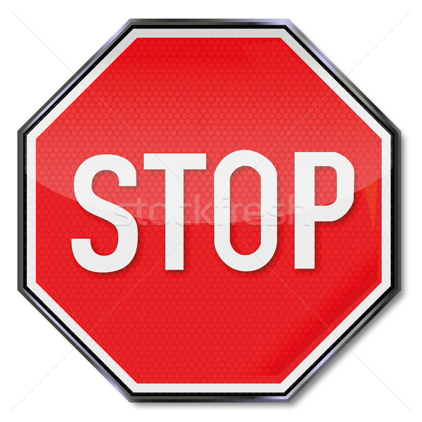 Senal de stop calle signo ley tráfico botón Foto stock © Ustofre9