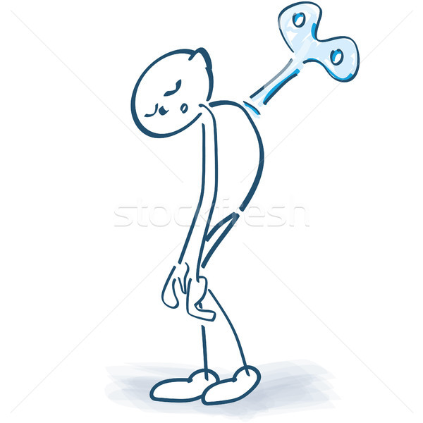 Stick figure with spanner and wind-up Stock photo © Ustofre9