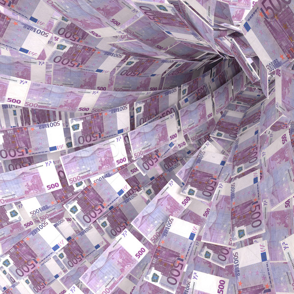 Pénz örvény 500 Euro jegyzetek jövő Stock fotó © Ustofre9