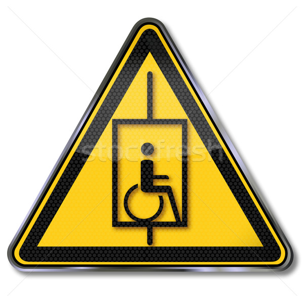 Sign with a wheelchair in a lift Stock photo © Ustofre9