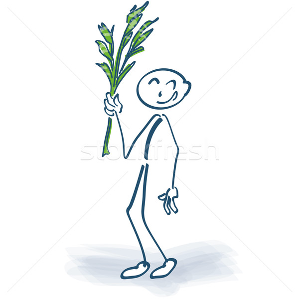 Stick figure with palm fronds Stock photo © Ustofre9