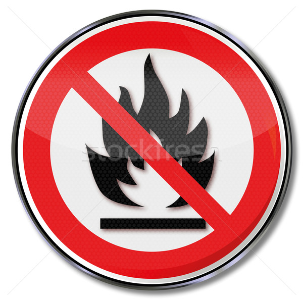 Prohibition sign for open fires and fireplaces Stock photo © Ustofre9