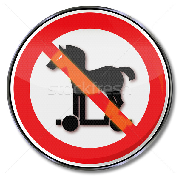 Prohibition sign for trojans and computer viruses Stock photo © Ustofre9