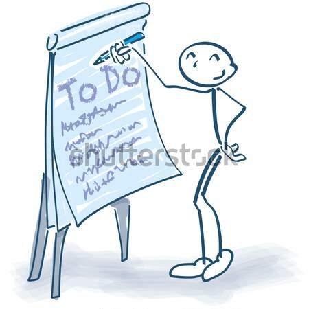 Stick figures with a note block Stock photo © Ustofre9