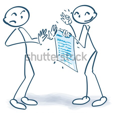 Stick figure with a download sign in front of the body Stock photo © Ustofre9