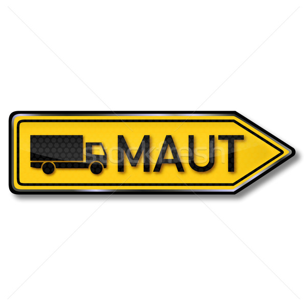 Traffic sign direction to toll for trucks Stock photo © Ustofre9