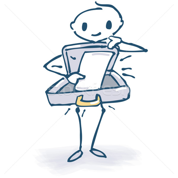 Stick figure with open suitcase  Stock photo © Ustofre9