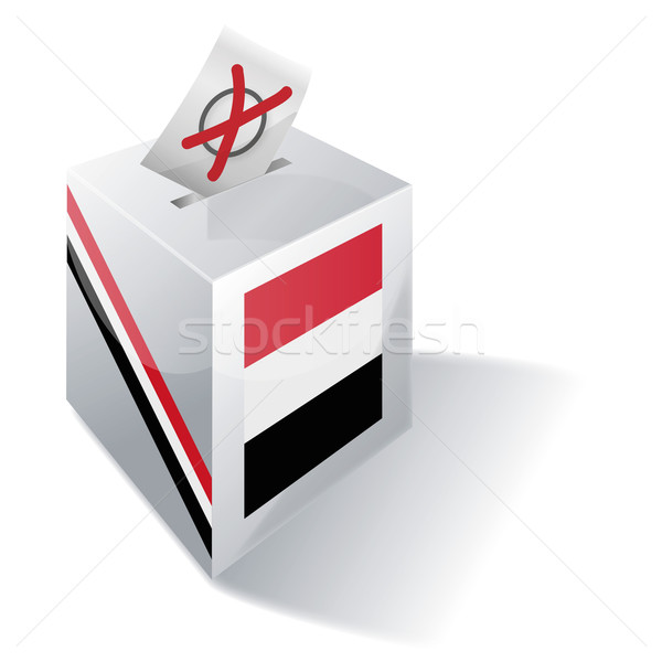Głosowanie polu Jemen krzyż banderą Europie Zdjęcia stock © Ustofre9