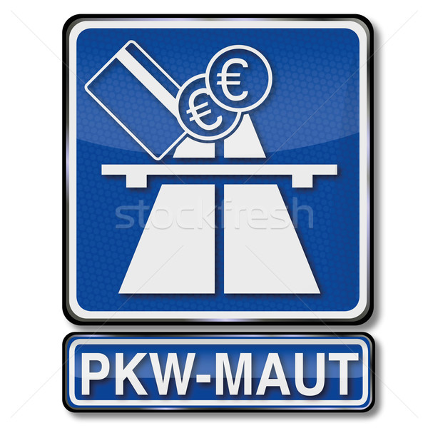 Stock photo: Highway sign car toll