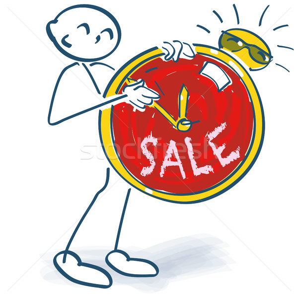 Stick figure with clock and sale Stock photo © Ustofre9