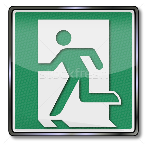 Fire safety sign with emergency exit  Stock photo © Ustofre9