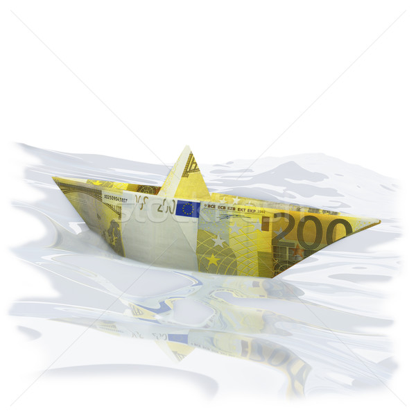 Stock photo: Paper boat with 200 Euros