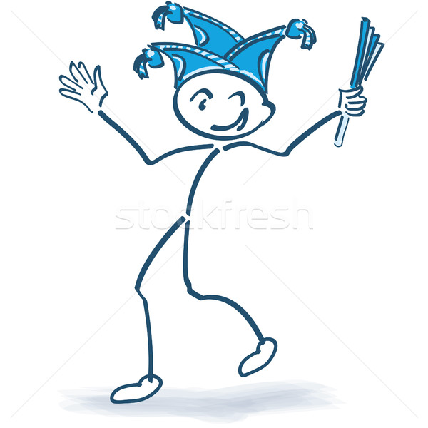 Stick figure celebrating with carnival cap and carnival Stock photo © Ustofre9