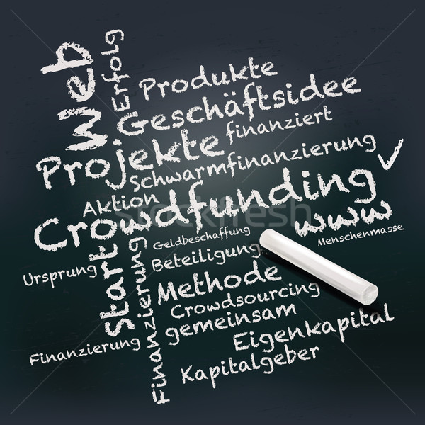 Blackboard and chalk with crowdfunding Stock photo © Ustofre9