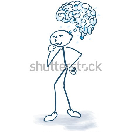 Stick figure with brain and anger Stock photo © Ustofre9