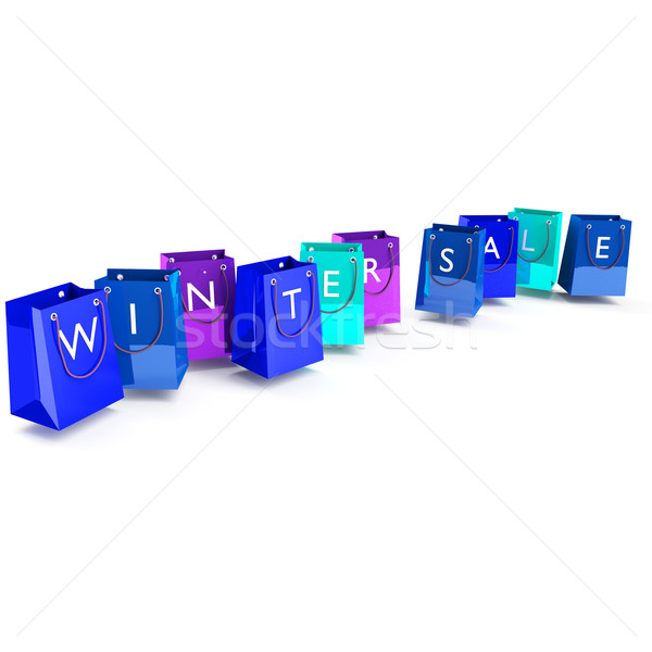 Shopping bags with winter sale Stock photo © Ustofre9