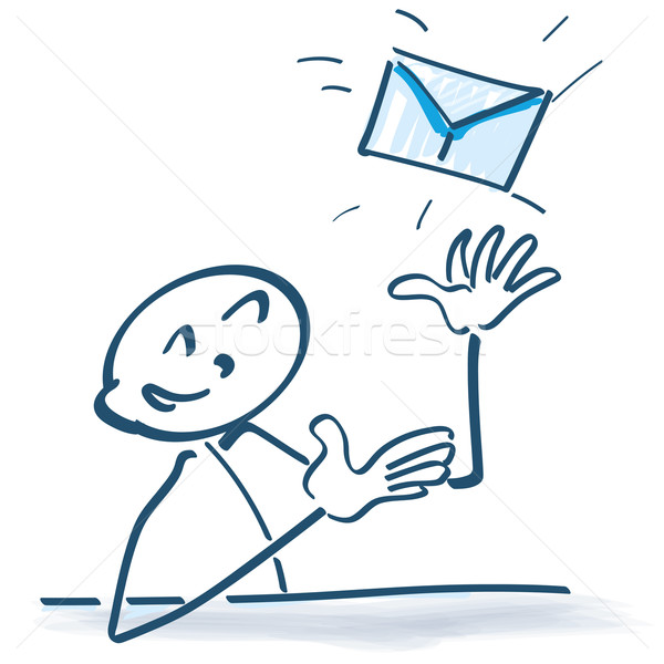 Stick figure with letter and e-mail Stock photo © Ustofre9