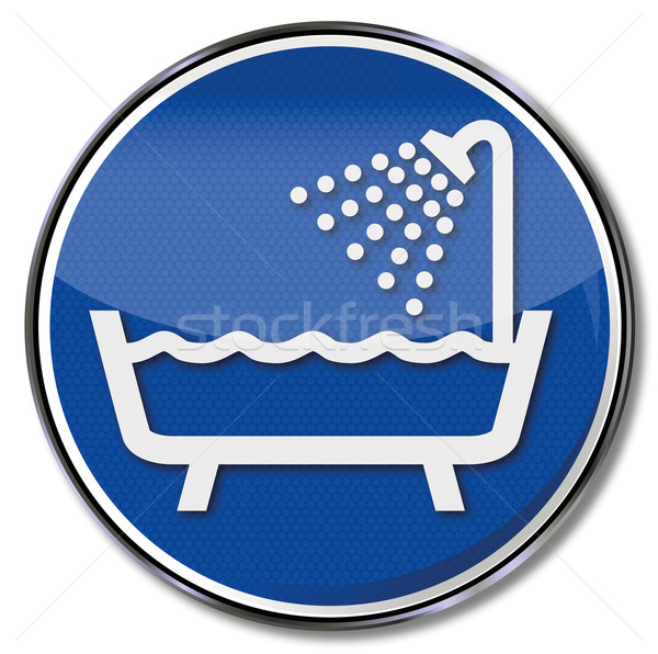 Sign with shower and bathtub Stock photo © Ustofre9