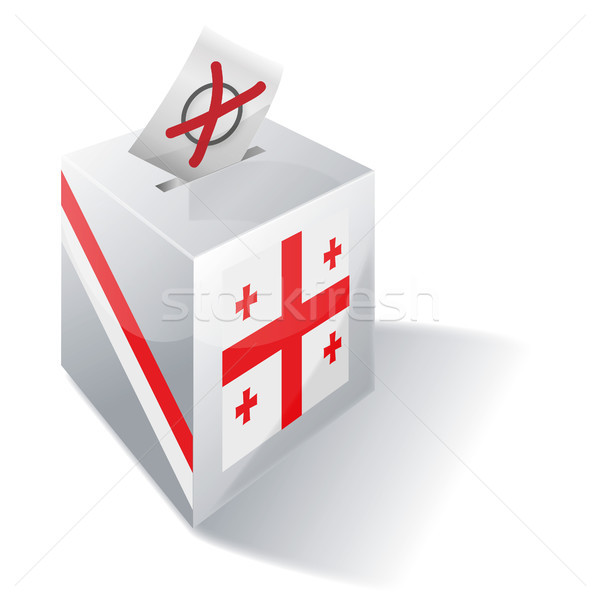 Głosowanie polu Gruzja Pokaż krzyż banderą Zdjęcia stock © Ustofre9