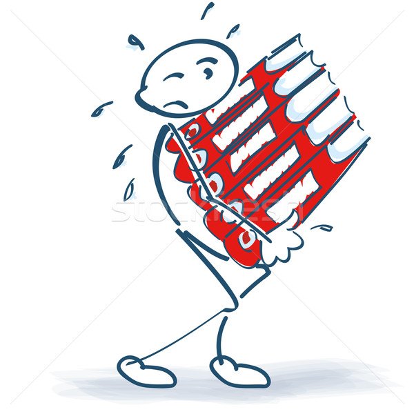 Stick figure with files and overload Stock photo © Ustofre9