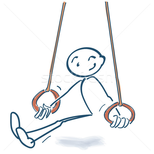 Stick figure sportowe rysunku pierścienie działalności zdrowia Zdjęcia stock © Ustofre9