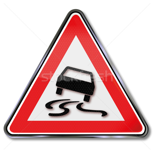 Warning sign skidding Stock photo © Ustofre9
