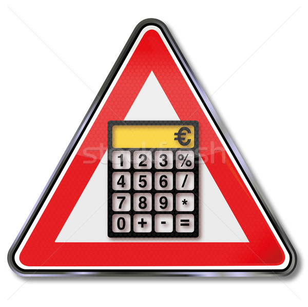 Sign with pocket calculator Stock photo © Ustofre9
