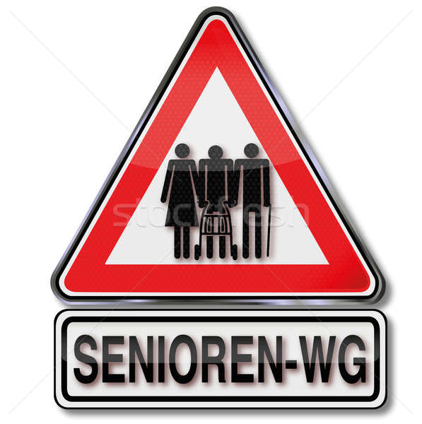 Sign seniors commune and old people sharing an apartment Stock photo © Ustofre9