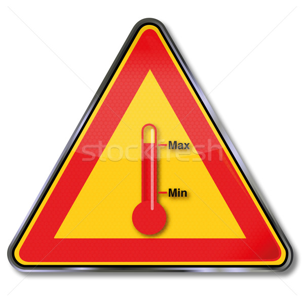 Warning sign risk of fluctuations in temperature and overheating Stock photo © Ustofre9
