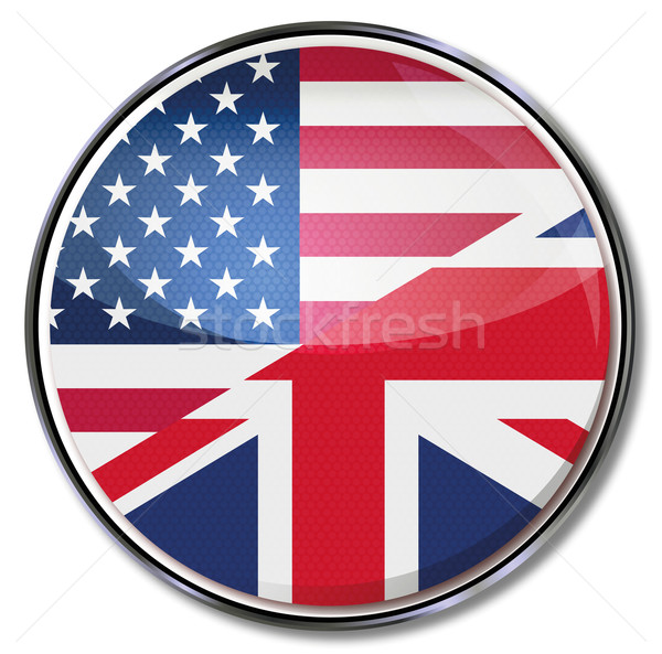 Stock photo: Button translation in english and american