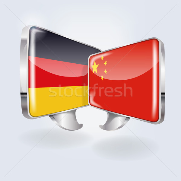 Bule Germania China comunicare pregătire software-ul Imagine de stoc © Ustofre9