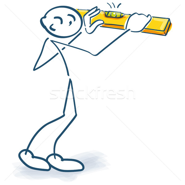 Stick figure as a craftsman with spirit level Stock photo © Ustofre9