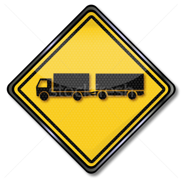 Sign truck with two-axle trailer  Stock photo © Ustofre9