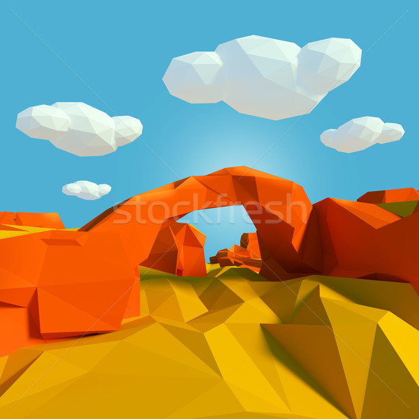Small landscape with stone bridge in the desert Stock photo © Ustofre9
