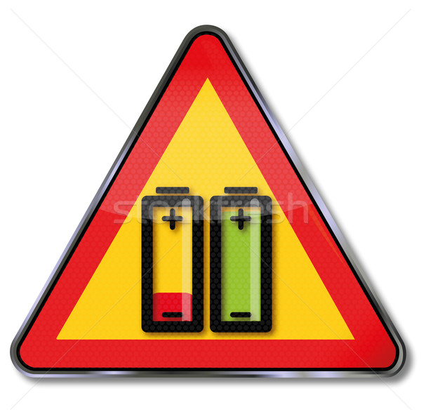 Shield battery and battery plus and minus green and red Stock photo © Ustofre9