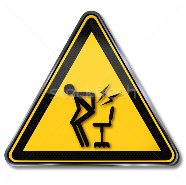 Sign attention sudden pain when getting up from the office chair Stock photo © Ustofre9